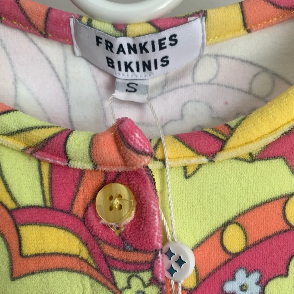 FRANKIES BIKINIS Neon Cheri Terry Cardigan size small